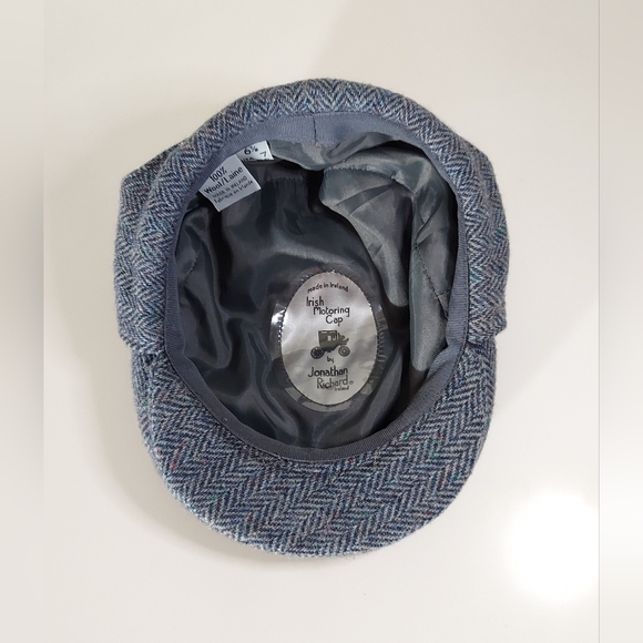 Irish Gray & White Wool Motoring Cap - Picture 6 of 15
